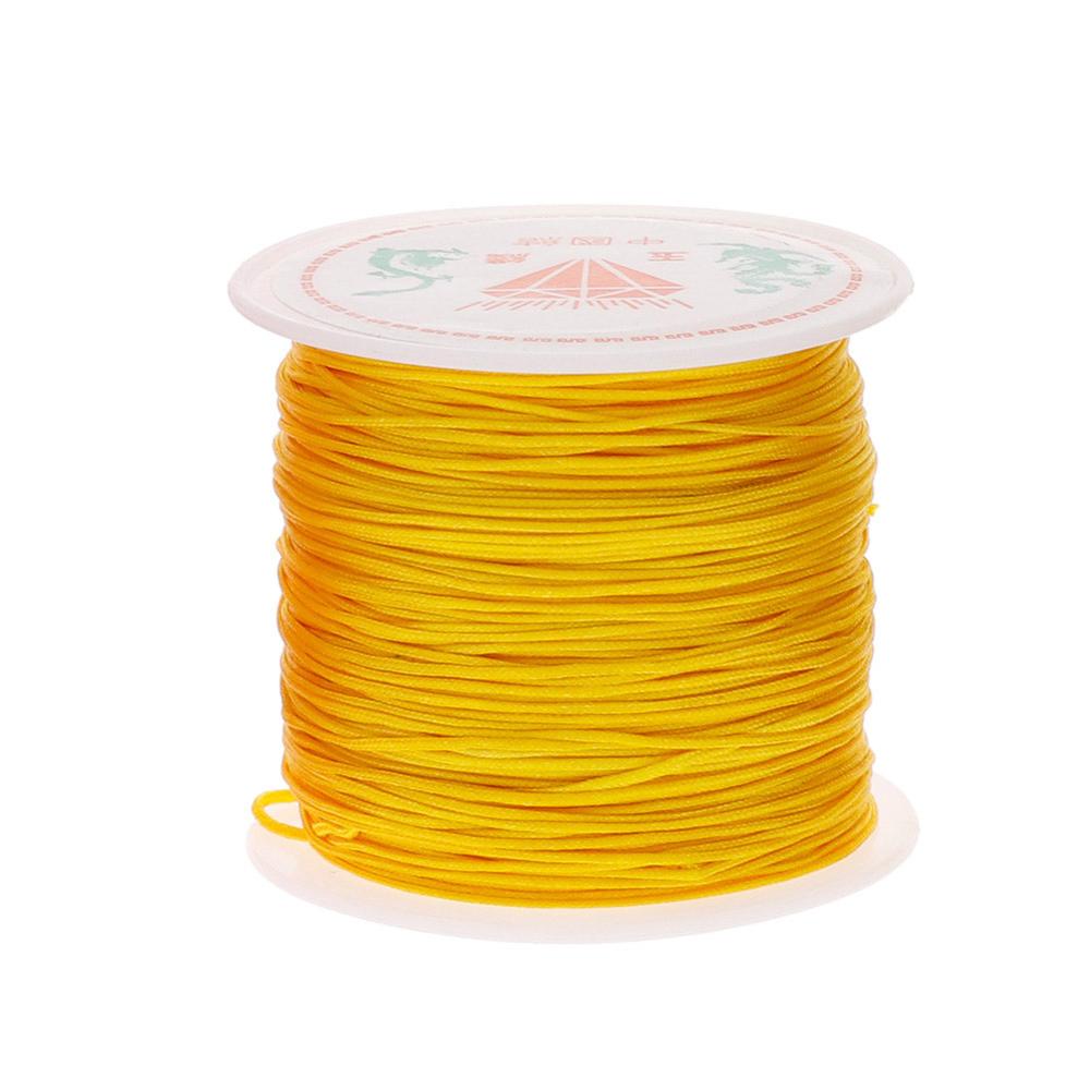 45M/Roll Handcraft Nylon Cord Thread Chinese Knot Macrame DIY Beading String Bracelet Cord Braided String: Gold Yellow