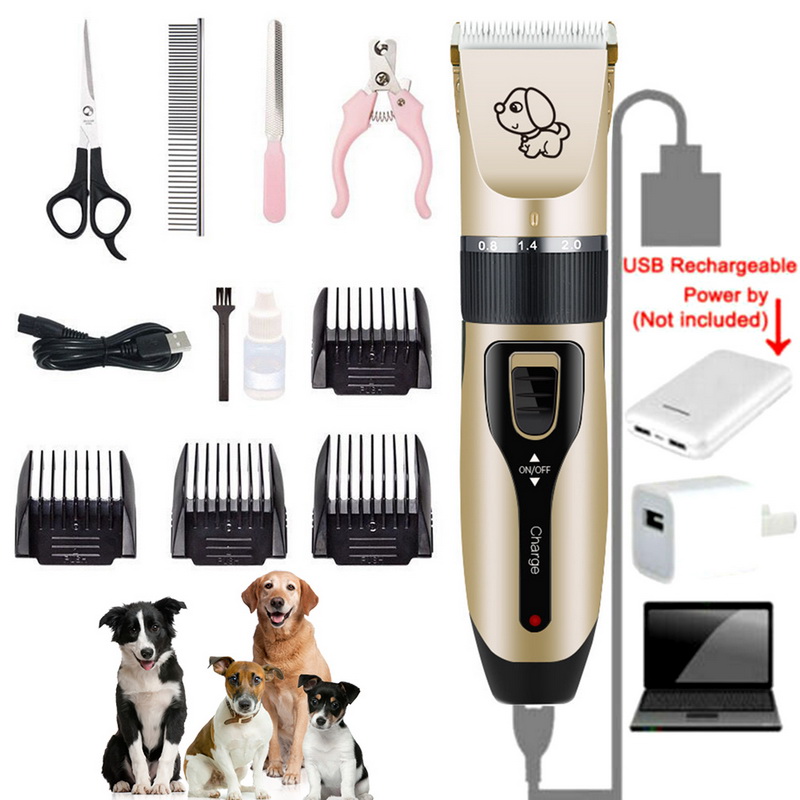 Tondeuse voor huisdieren, hondentrimmer, tondeuse voor dieren, tondeuse voor katten en honden, scheerapparaat met laag geluidsniveau, elektrische tondeuse: C