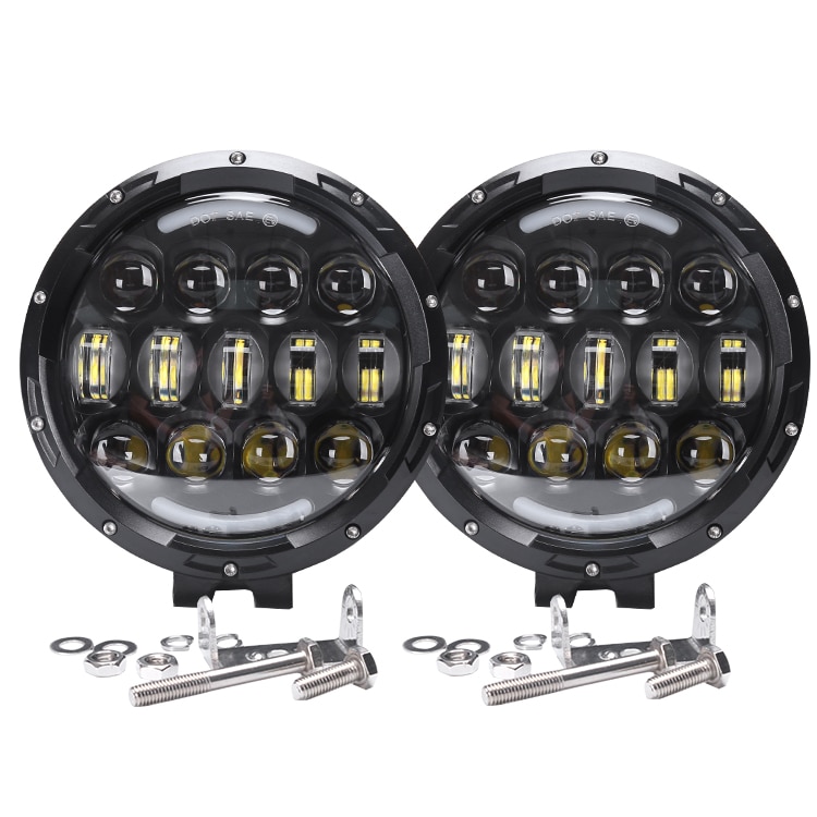 7 tommer 105w led forlygter fjernlys led -arbejdslys med drl parkeringslys til lastbil suv atv 4wd konstruktion camping