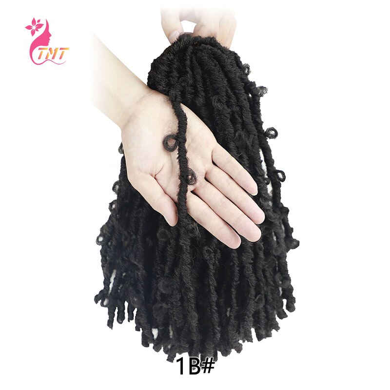 Synthetic Butterfly Locs Crochet Hair Braids For Black Women 18Inch Butterfly Bob Locs Crochet Braids Hair