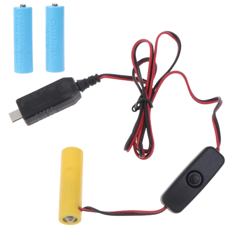 4 aaa dummy batterij adapter usb voeding schakelaar kabel vervangen 4 aaa batterijen voor afstandsbedieningen camera speelgoed led strip
