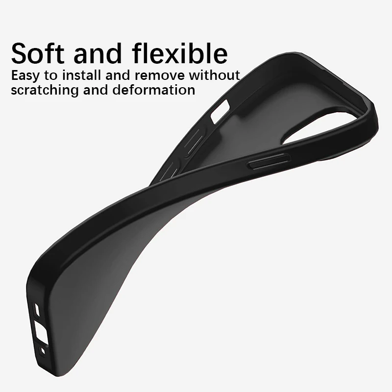 Funda suave de silicona mate ultrafina para iPhone 14 13 12 Mini 11 Pro XS Max X XR SE 3 7 8 6S 6 Plus cubierta trasera de Color negro sólido