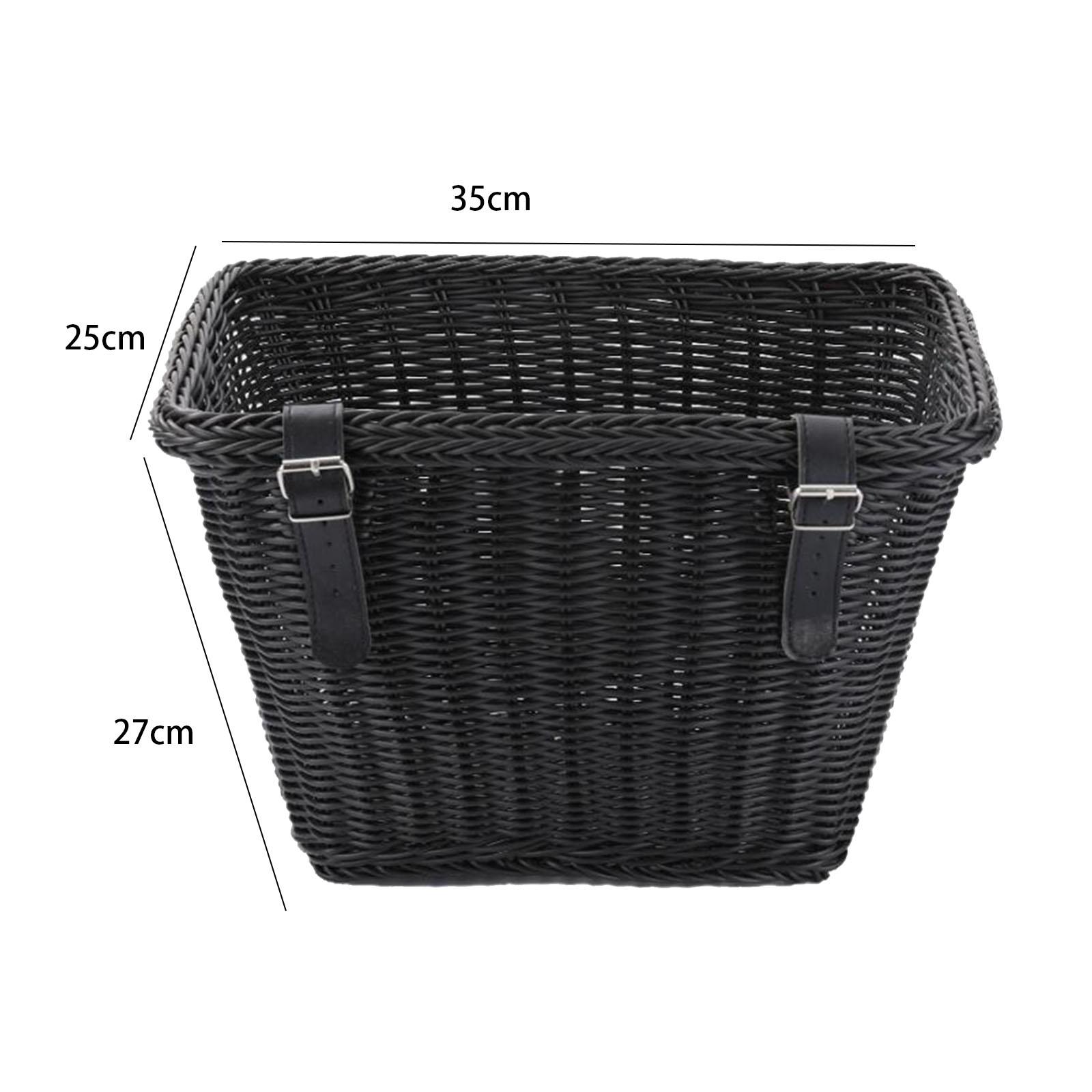 Bike Basket Tricycle Basket with Straps Portable Woven Basket Sundries Container Bicycle Front Handlebar Basket for Riding