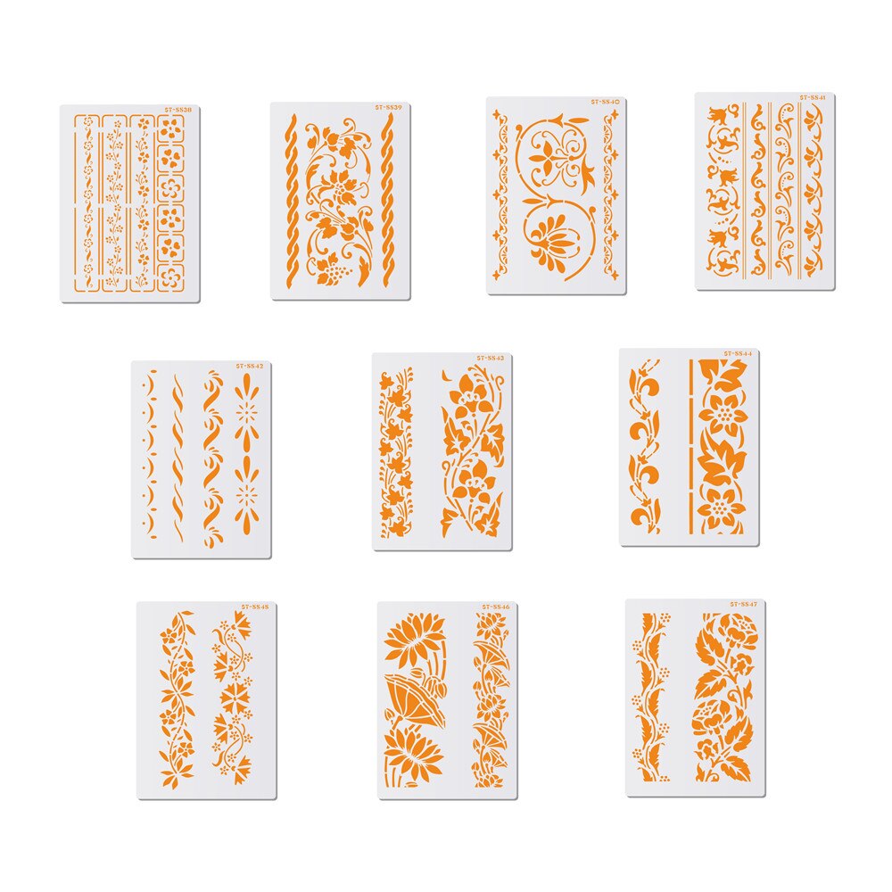 Flower Leaf Pattern Cake Stencil Plastic Layering Stencils DIY Scrapbooking Drawing Stencils Christmas Home Decoration Template