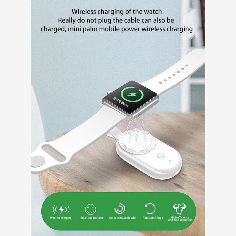 Wireless Charger, Mini Portable Portable 500Ma Smart Wireless Charger for Apple Watch