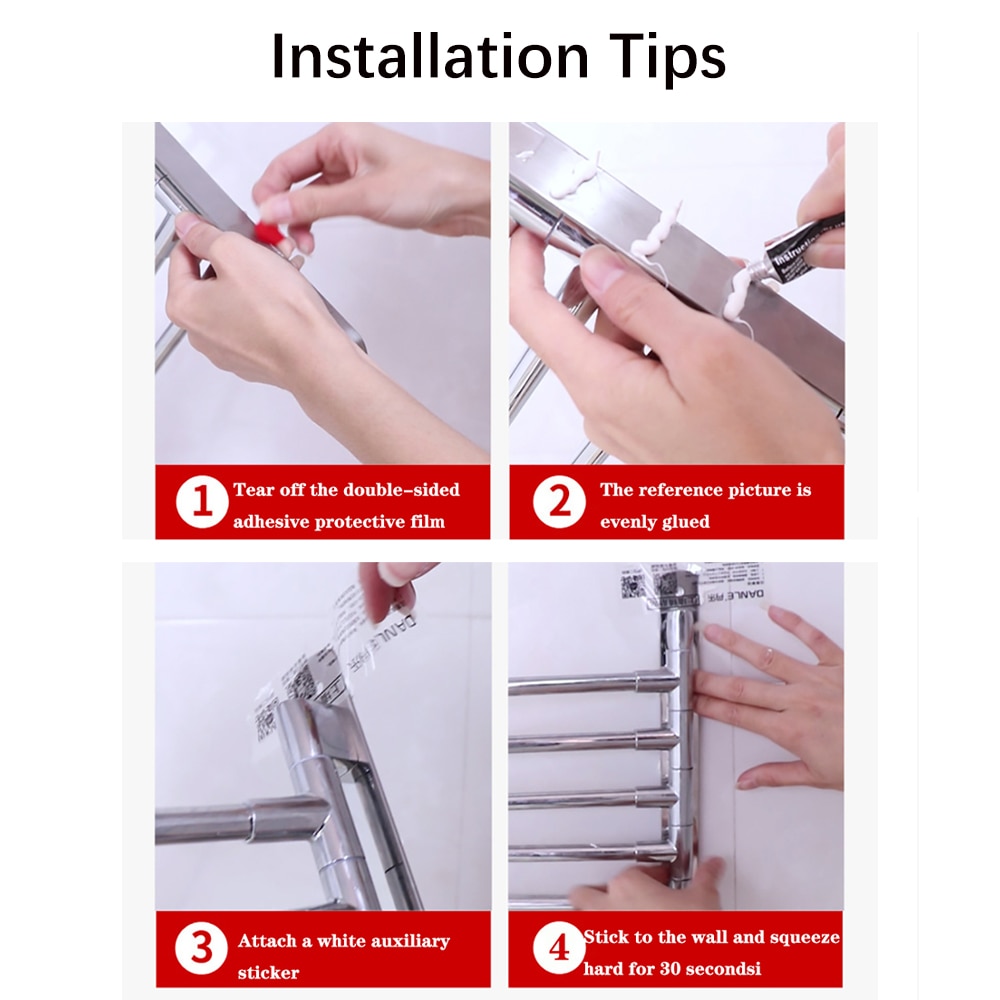 Rotatable Rod Towel Hanger Bar Punch-Free Stainless Steel Wall Shower Hanging Movable Holder Rack Bathroom Accessories 00TB0302