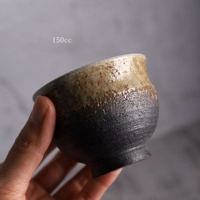 Grote waterbeker in japanse stijl, beschilderde watermok, theekop van steengoedkeramiek, handbeschilderd keukendrinkgerei, rechte theekom: Ik