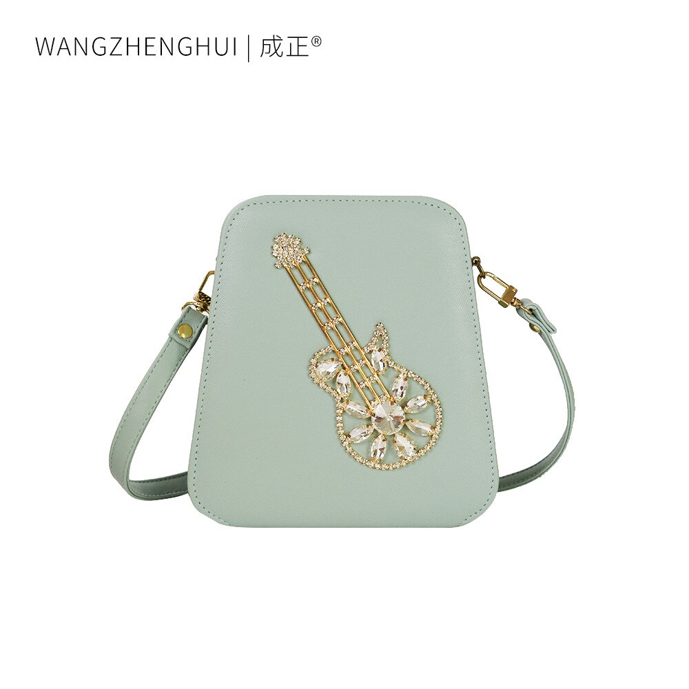 Stijl Pu Mini Vierkante Zak Leisure Kruis Tas Mode Mooie Diamond Ingelegd Diner Bag Veelzijdige Verse Vrouwen tas: Cyan