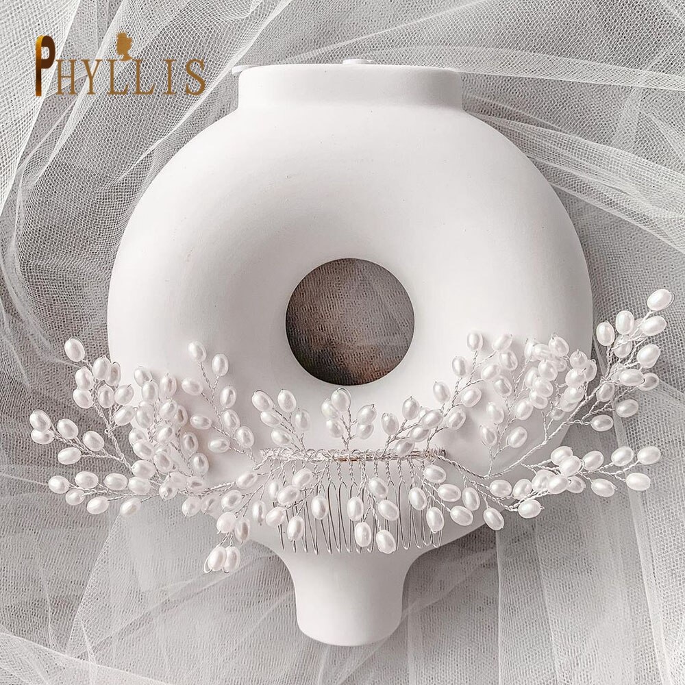 PHYLLIS A27 Pearl Bridal Comb Handmade Headband Jewelry Wedding Hair Accessories Tiara Party Women Headpiece Bridesmaid Headwear