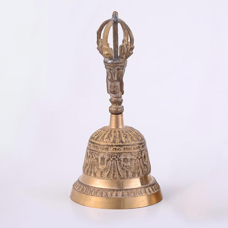 Alarme main cloche méditation FengShui fort appel tibétain bouddhiste laiton prière thé