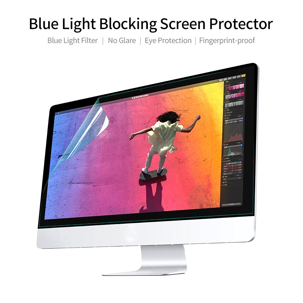 Blått ljus blockerande skärmskydd 2 sidor valfri installation antireflexfilm för 27 & #39 ;& #39 ; bildskärm med 16:9 bildförhållande