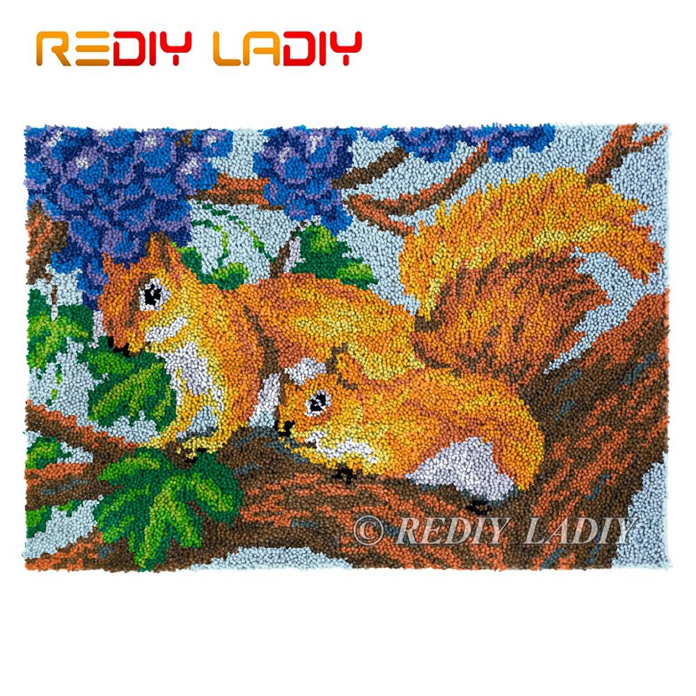Tapis à crochet avec motif de Lion arc-en-ciel, 85x58cm, kit de tapisserie, coussin de crochet, tapis de bricolage, couture, loisirs créatifs: C
