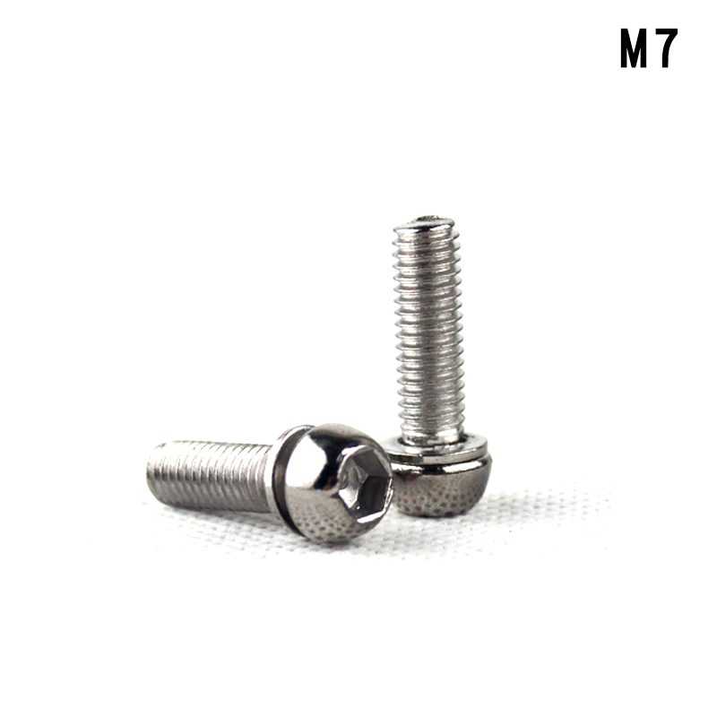 Tornillo elevador Hexagonal para bicicleta de montaña, M5 x 18mm, M6, M7 x 22mm, 6 uds.: M7