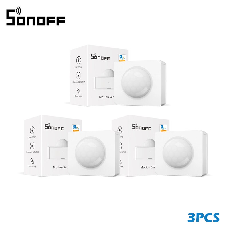 SONOFF – capteur de mouvement EWelink PIR3-RF 433MHz, commutateur bi, alarme de sécurité, Notification, fonctionne avec SONOFF RF Bridge: 3 PCS