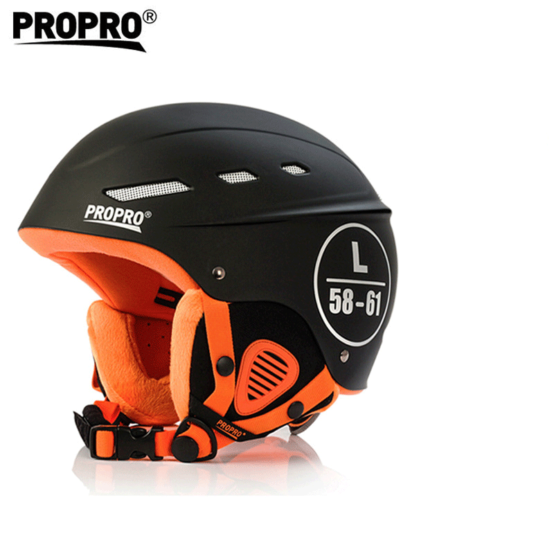 Casque de sécurité extérieur produo pour Ski Snowboard patinage adulte hommes femmes hiver casques de Ski à vendre noir blanc taille ajuster: 58cm-61cm-Black-L