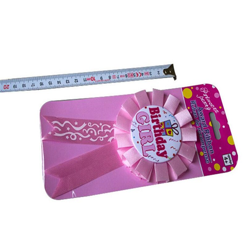 Children Pink Blue Boy Girl Birthday Award Badge Baby Shower Favor Pin On Ribbon Badge Kids Birthday Party DIY Decorations