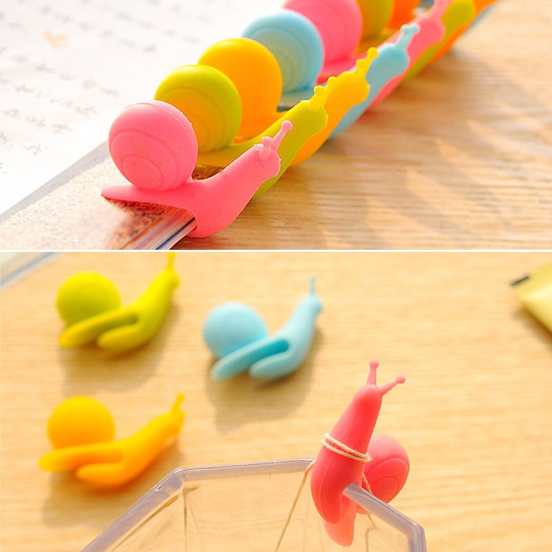 10 stk sød snegle silikone te holder madlavningsværktøj lille sneglegenkendelse enhed te infuser kop te hængepose farve tilfældig