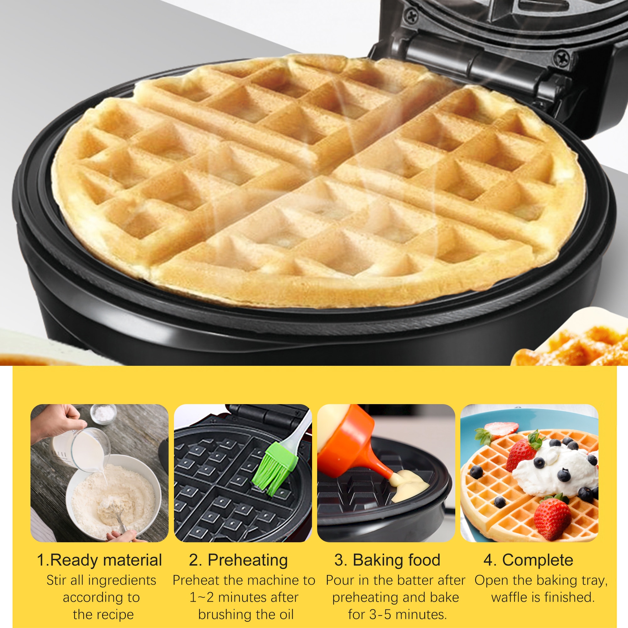 1000W Electric Waffles Maker Sandwich Maker Walnut Cake Maker Waffel Maker Machine Panini Bubble Breakfast Machine 220V Sonifer