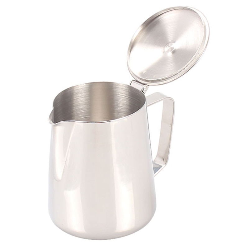 Rustfrit stål trækblomst espresso skummere skummende krans kop mælkekande stor kapacitet kaffekande brugt af induktionskomfur: Default Title