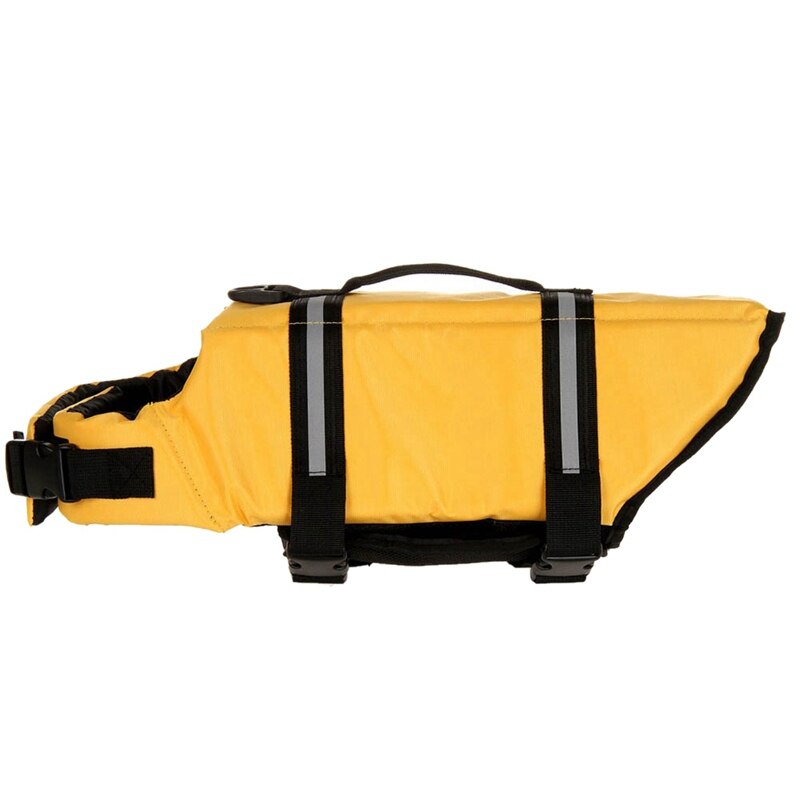 Pet Dog Life Jacket Bones Patterns Safety Clothes Life Vest Harness Saver Pet Dog Swimming Preserver Clothes Summer Swimwer: Yellow / L