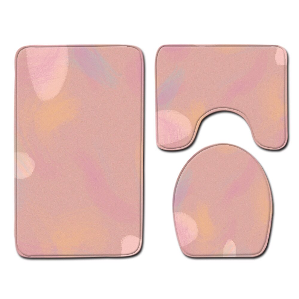 Zeegle tryckt badrumsmatta badmatta set rolig dörrmatta 3 st toalettmatta set flanell golvmatta tvättbar toalettmatta halkskyddsmatta: Pa23 / 45 x 75 cm 3 st