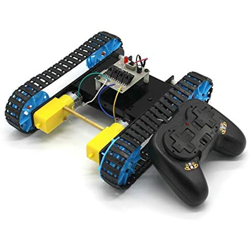 Gør-det-selv-samlet tankmodel legetøj med fjernbetjening chassis smart rc robot kit crawler køretøj til børn