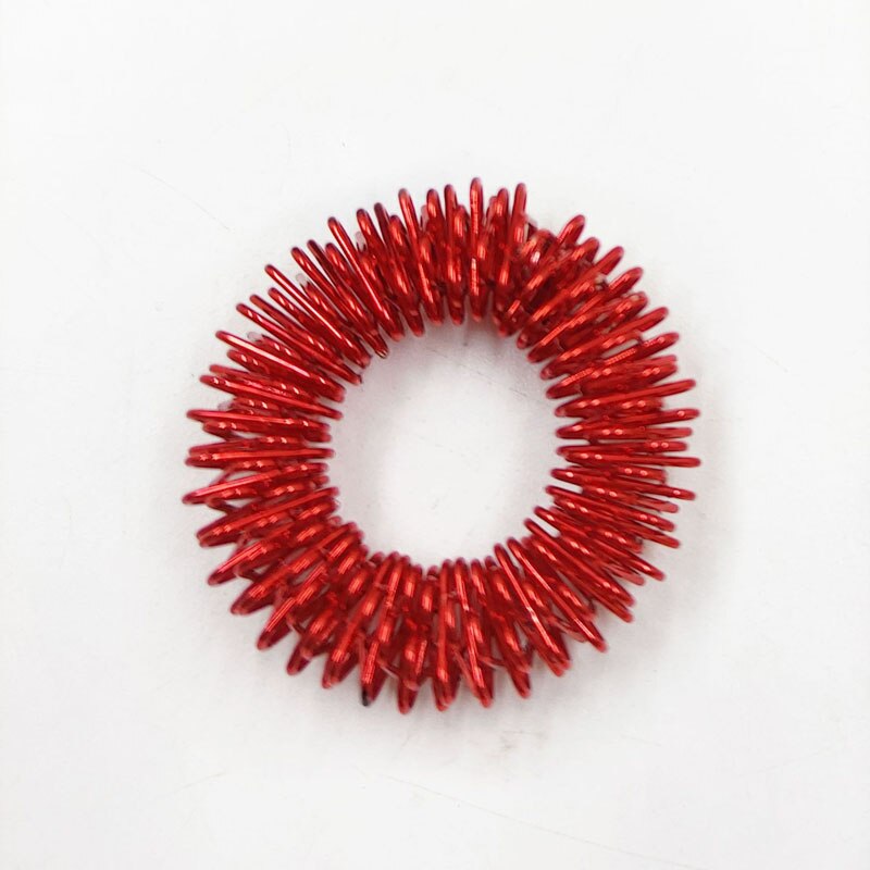 Anillo sensorial antiestrés para niños, juguete para aliviar el estrés, con manecillas de primavera, antiautismo y acupresión, 5 uds.: 5pcs Red
