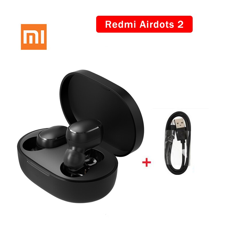 Xiaomi redmi airdots 2 tws øretelefon trådløs bluetooth 5.0 øretelefon stereo støjreduktion mikrofon stemmestyring: Airdots 2 usb