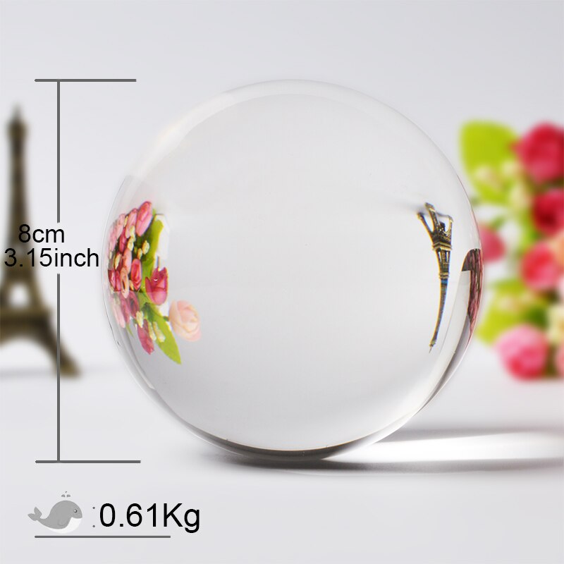 60/70/80MM fotografia kryształ ozdoba kula feng shui na całym świecie wróżby kwarcowy magiczne szkło piłka Home Decor kula bola de cristal