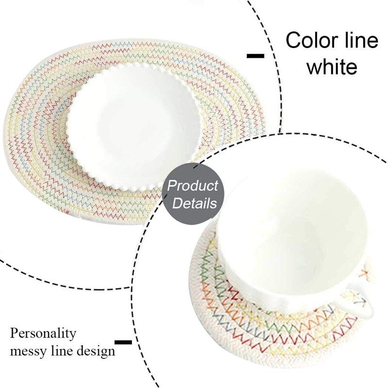 1Pcs Pizza Cutter, Pizzasnijder Wiel & 1 Set Ovale Ronde Placemats Gradiënt Gevlochten Tafel Matten