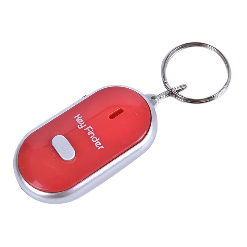 Mini fløjte anti mistet nøglefinder trådløs smart blinkende bip fjernbetjening mistet nøglefinder lokaliseringsnøglering med led fakkel: Rød