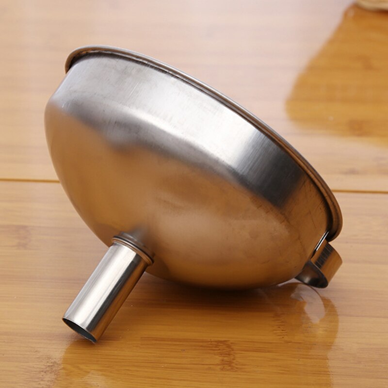12cm Stainless Steel Cone Funnel Pour Oil Liquid Funnel Hopper Kitchen Home Tool E2S
