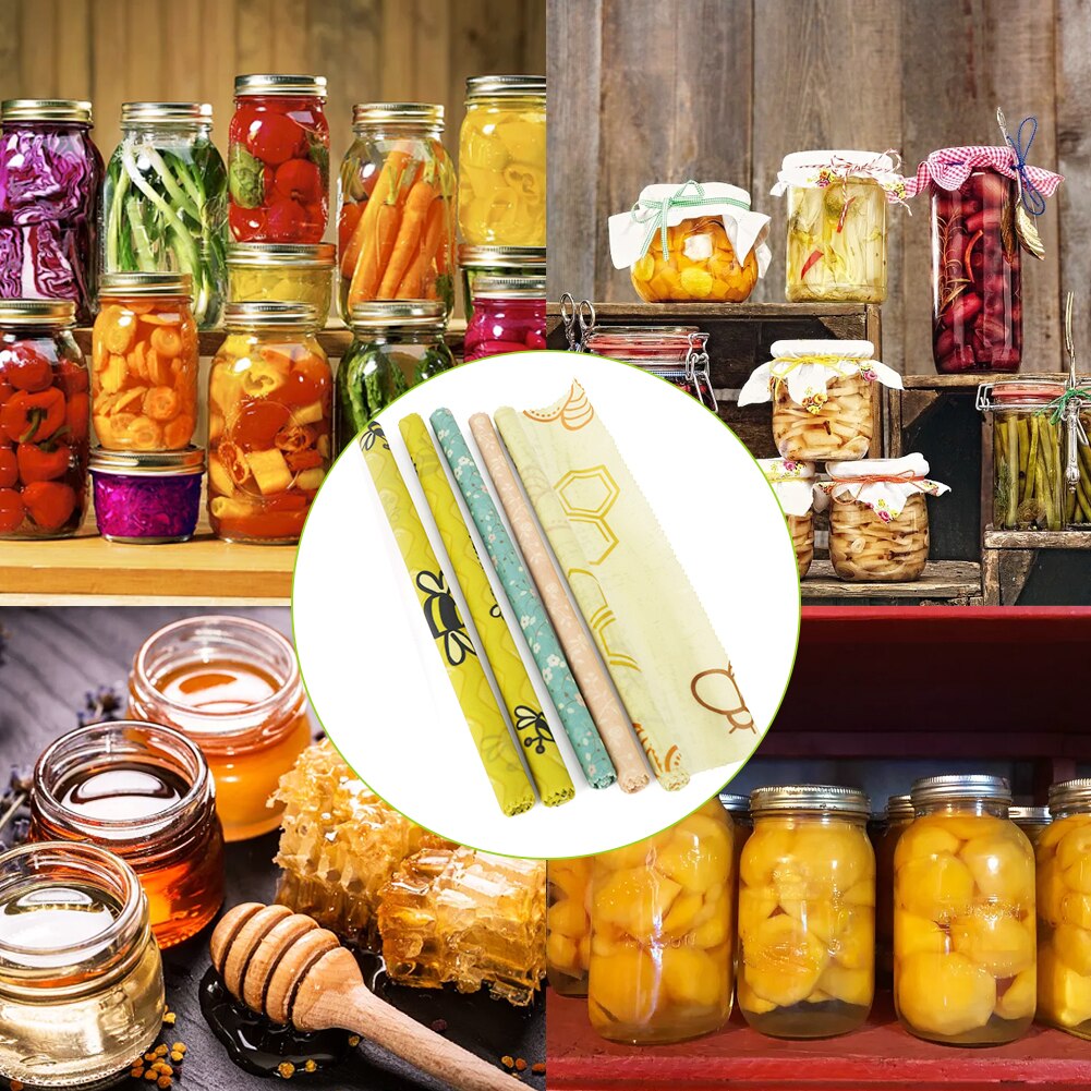 Réutilisable Wraps De Conservation Des Aliments Frais De Stockage Organique Cire D'abeille Tissu Wrap Film Alimentaire Modèle Fait Sur Commande
