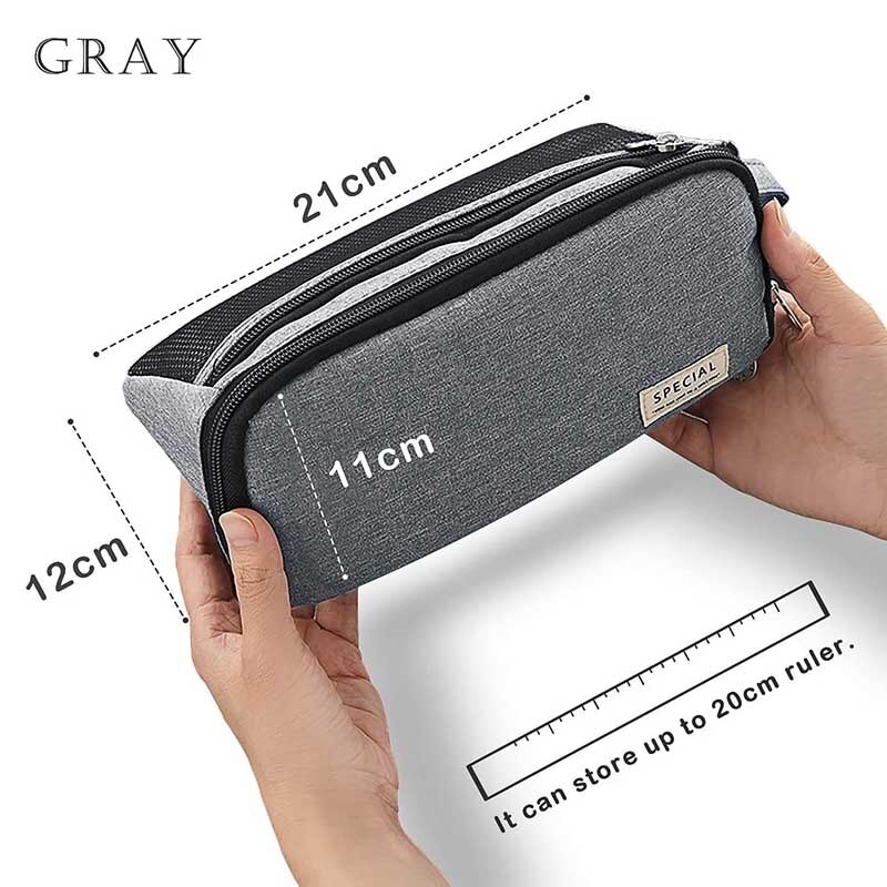 ANGOO Pencil Case Big Capacity Pencil Cases Canvas Pencil Holder with Zipper Stationery Pouch for Students School Supplies