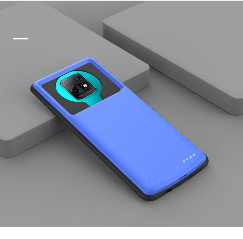 Coque de chargeur de batterie 6800 Mah pour Xiaomi Redmi 9: Blue