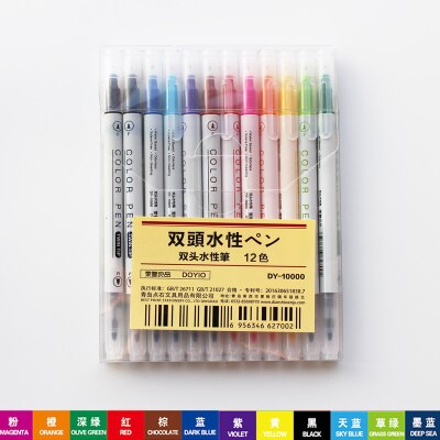 12/24 pcs Fine Line Drawing Pen For Manga Cartoon Advertising Water Color Gel Pens Stationery Office School Supplies: 12 colors
