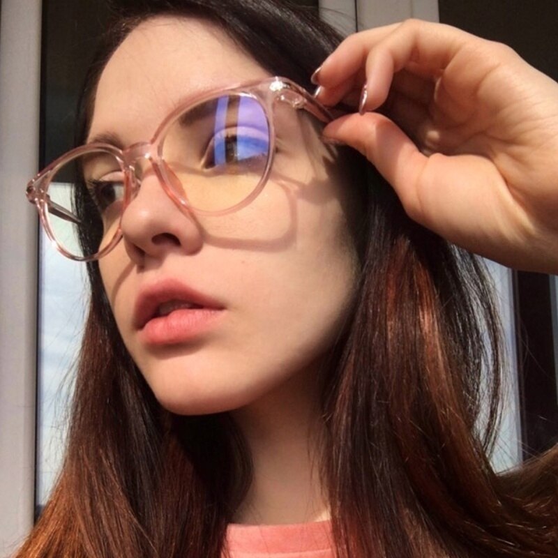 Gennemsigtige briller til kvinder pink cat eye solbriller brille optisk stel briller klar linse vintage anti-stråling