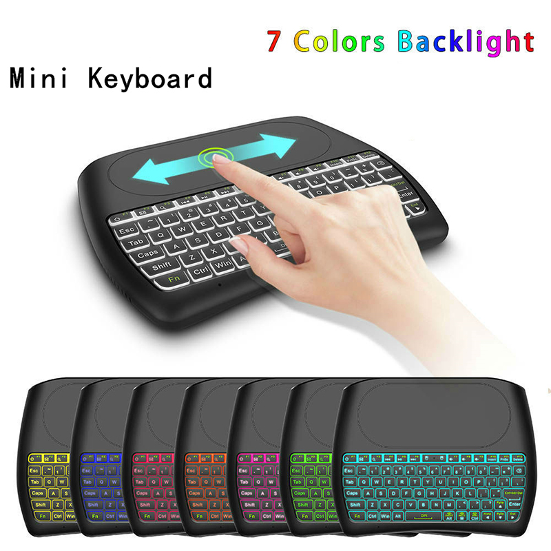 Minitoetsenbord met touchpad 79-toetsen 2.4G Draadloos Kleurrijke achtergrondverlichting Oplaadbaar toetsenbord Computer PC Laptop Draagbaar toetsenbord
