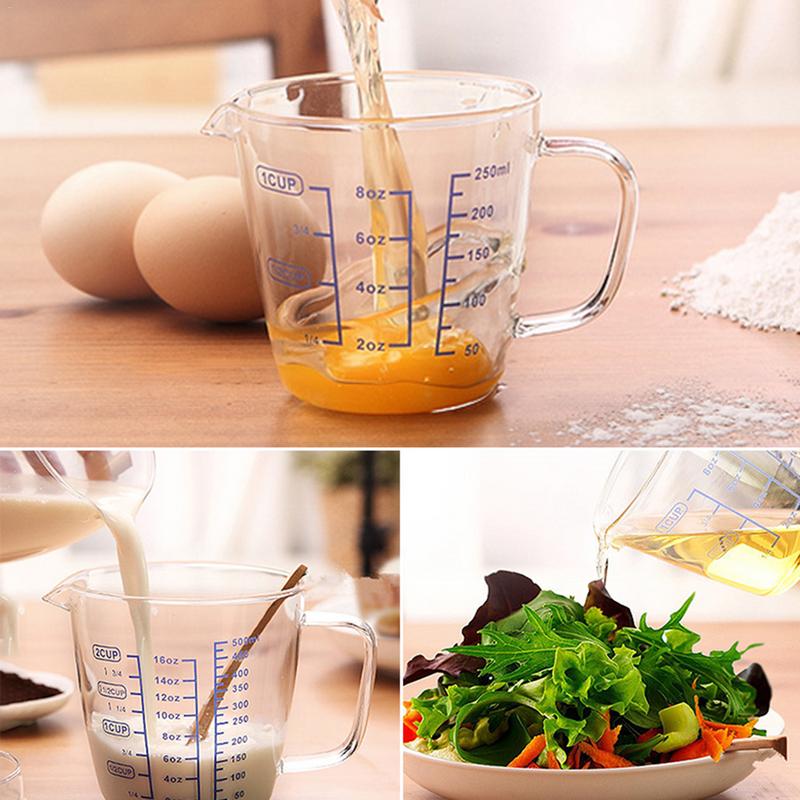 High Borosilicate Heat-resistant Glass Measuring Cup Children's Milk Cup With Scale Microwave Transparent Scale Cup With Lid