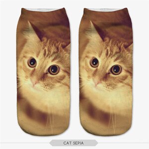 ZHBSLWT 3D Print Animal Sphynx Cat Women Socks calcetines Casual Cute Character Low Cut Ankle Socks Multiple Colors Harajuku: 5