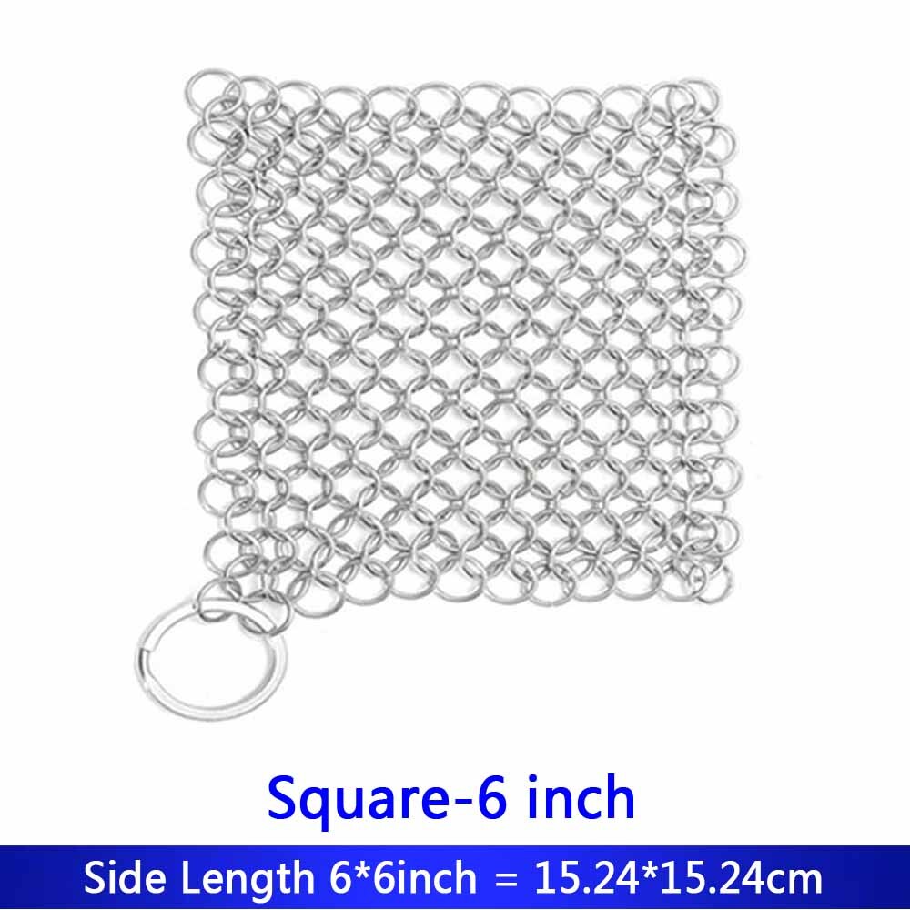 4in-6in 316 Cast Iron Cleaner Kitchen Rust Pot Pans Cleaning Scrubber Steel Rust Remover Scraper Brush Kit Metal Cleaning Brush: Square-6inch