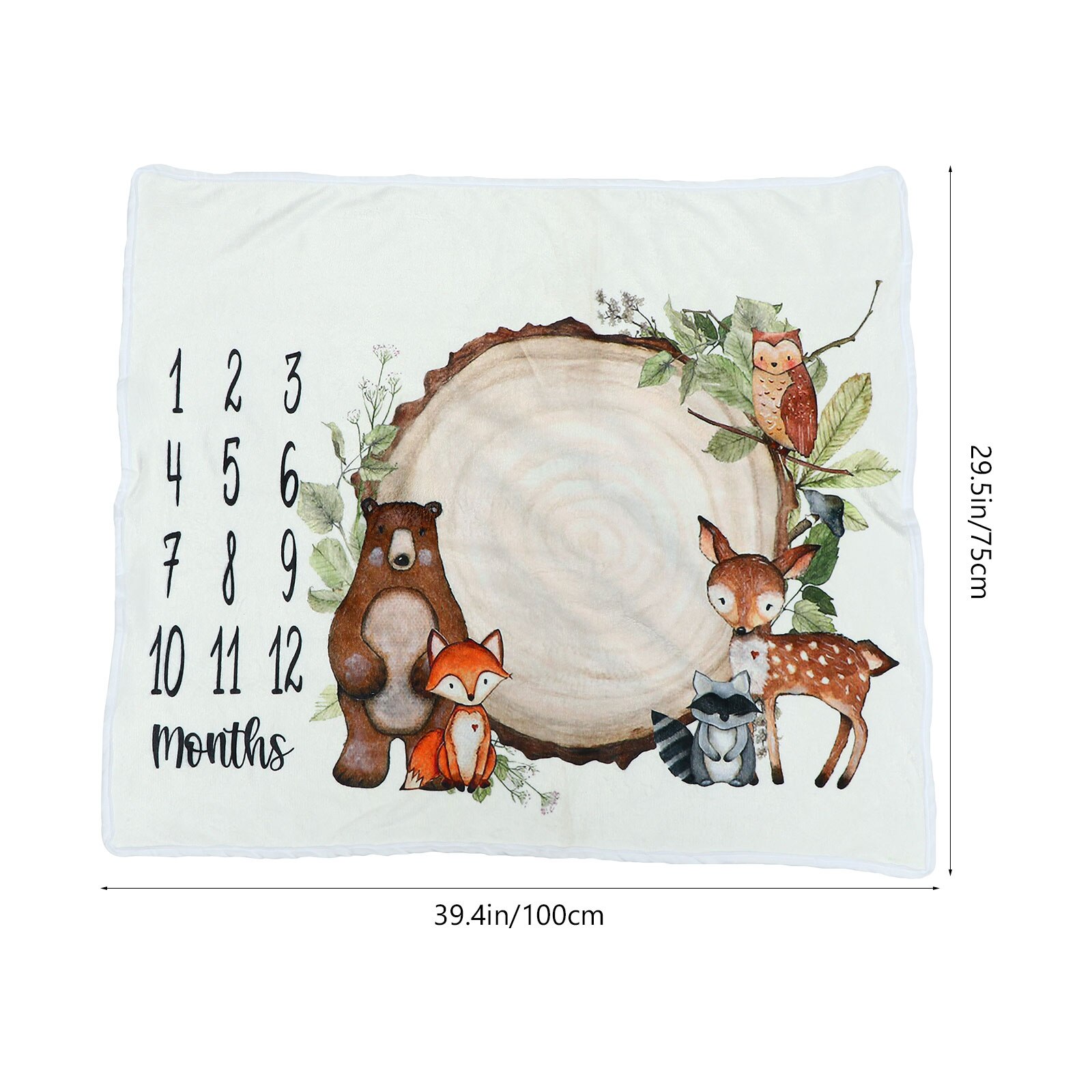 Coperta della foto della pietra miliare mensile del bambino del puntello della foto della coperta della pietra miliare del bambino della flanella