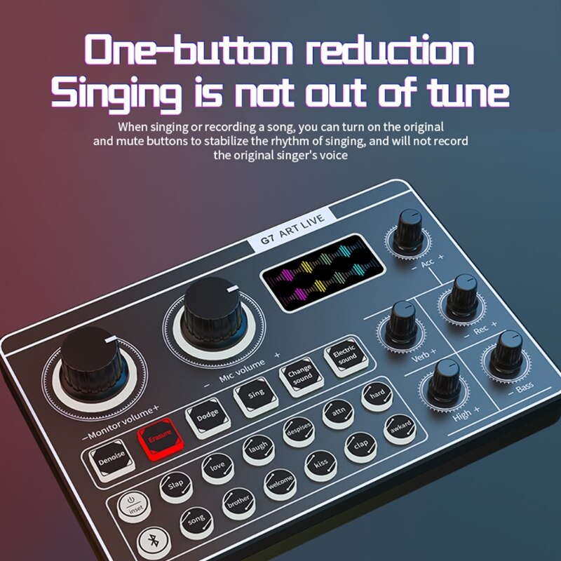 USB Headset Microphone Mixer Webcast Sound Card -G7 External Sound Card Phone PC T21A