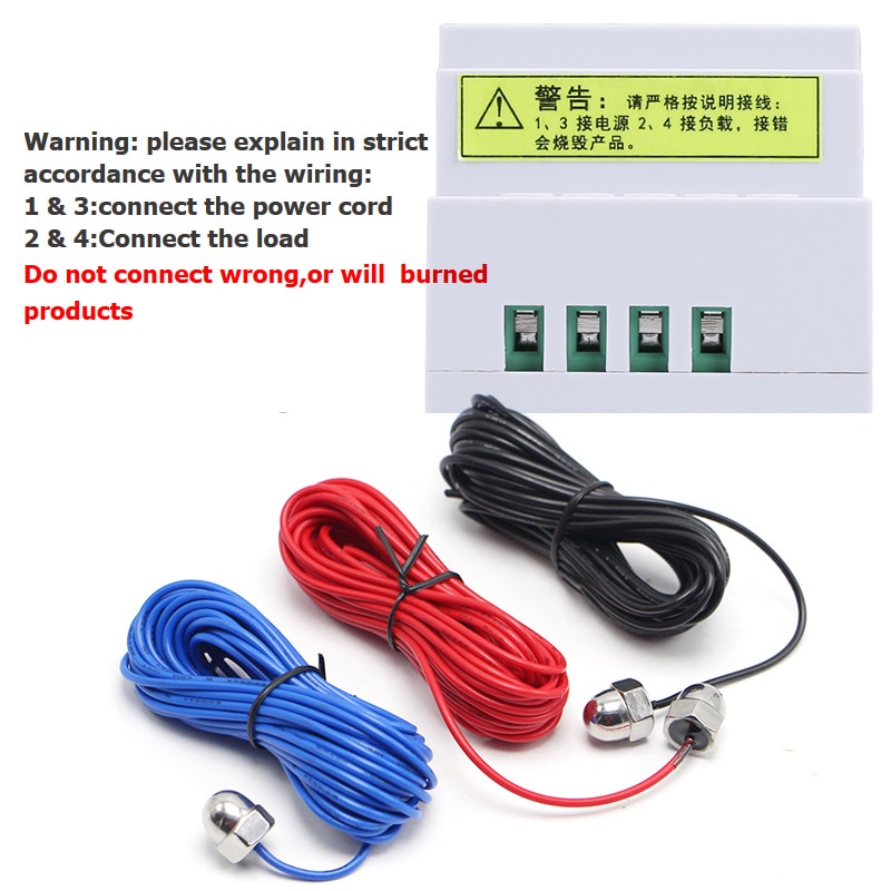 DF96E Auto Water Liquid Level Controller AC220V 5A Din Rail Mount Float Switch with 3 probes