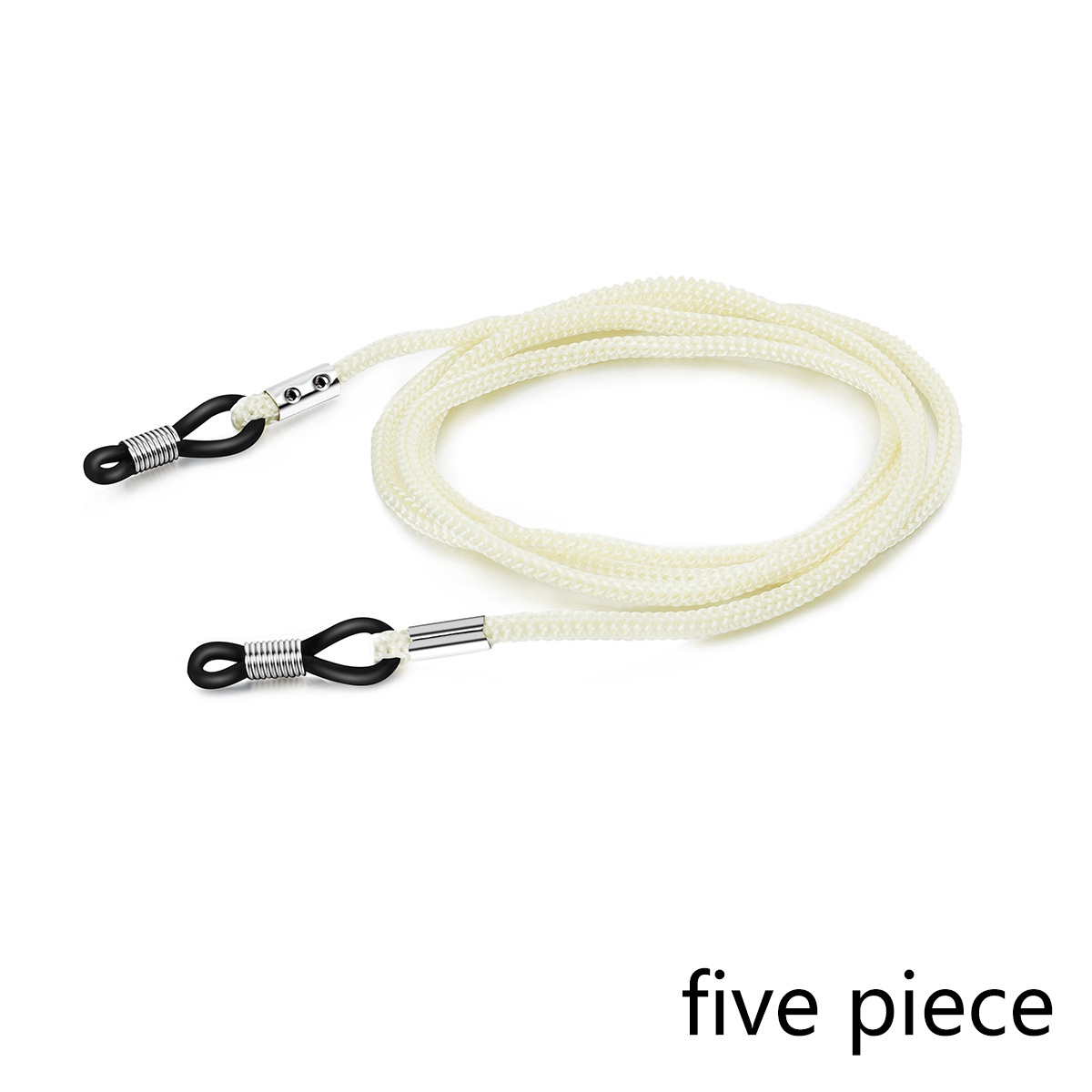 Soporte de correa para gafas ajustable de 5ps, cuerda antideslizante para gafas, cordón de cadena para gafas de sol deportivas, retenedor de gafas para mujeres y hombres: Beige