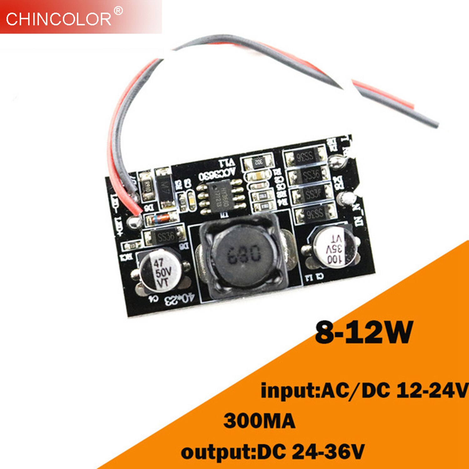 DC 24 V ~ 36 V Led Driver Voeding LED Ingebouwde Driver 300mA (8-12) x1W 8 W 9 W 10 W 11 W 12 W AC/DC 12-24 V DIY LED licht Lamp IL