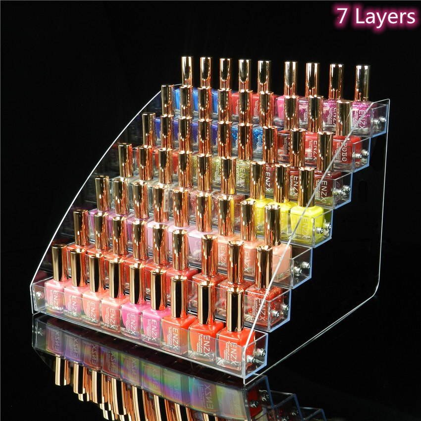 5/6/7 Lagen Acryl Nagellak Display Organisator Plank Clear Cosmetische Display Rack Holder Frame Sieraden Stand Opbergdoos