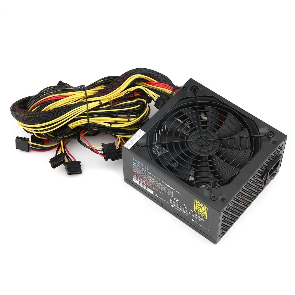 HZTS 1600W Power Supply For 6 GPU Eth Rig Ethereum Coin Mining Miner Machine with Low Noise Cooling Fan