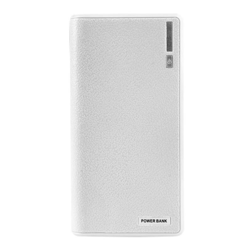 1 PC Dual USB Power Bank 6x 18650 External Backup Battery Charger Box Case For Phone: White
