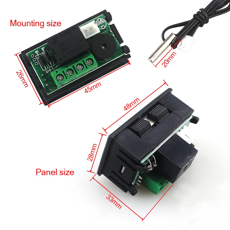 Mini Digitale Intelligente Thermostaat DC 12V 10A Verstelbare Temperatuur Controller Regulator-50-110C Termostat